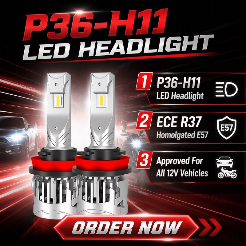 Luxfighter ECE R37 sertifikatlı P36 H11 LED fara lampasını təqdim etdi